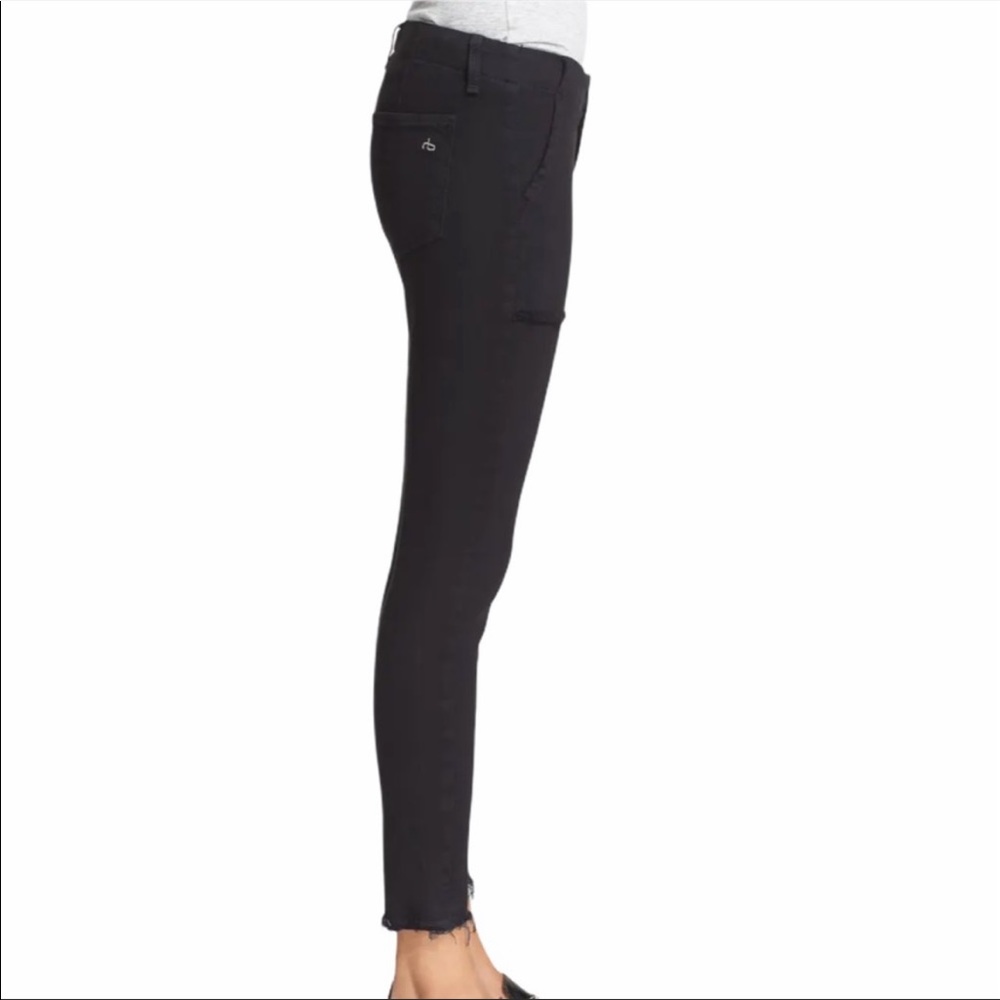 Rag & Bone Denny High Rise Skinny Ankle Jean / Raw Hem / Black / SZ 28 - Picture 3 of 13